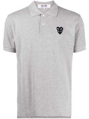 Polo majica z vzorcem srca Comme Des Garçons Play siva