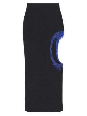 Длинная юбка с бисером Staud черная