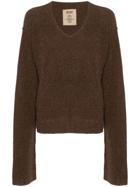 Jedwabny sweter Uma Wang brązowy