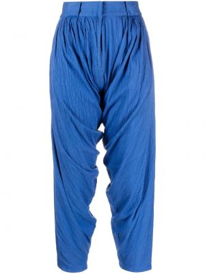 Drapírozott nadrág Versace Pre-owned kék