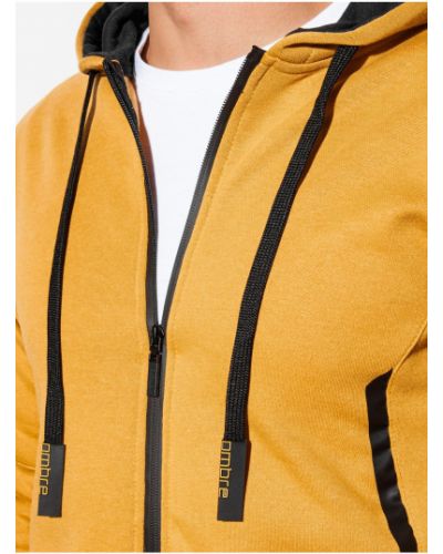 Mikina s kapucňou na zips Ombre Clothing žltá