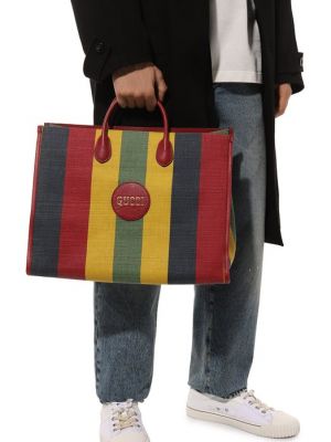 Льняная сумка шоппер Gucci