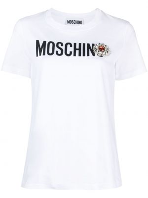 Тениска с принт Moschino бяло