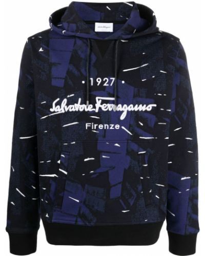 Brodert hettegenser Salvatore Ferragamo blå