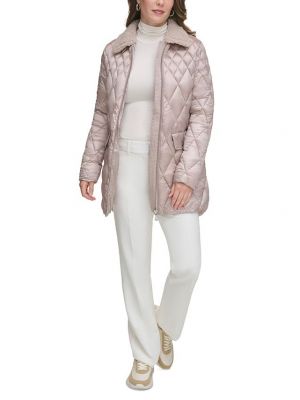 Стеганое пальто Calvin Klein розовое