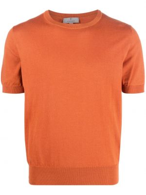 T-shirt i stickad Canali orange