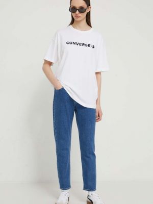 Koszulka bawełniana Converse beżowa