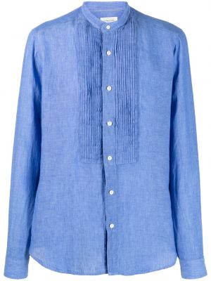 Λινό πουκάμισο Tintoria Mattei μπλε