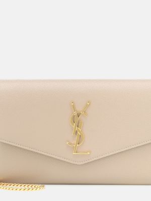 Collana di pelle Saint Laurent beige
