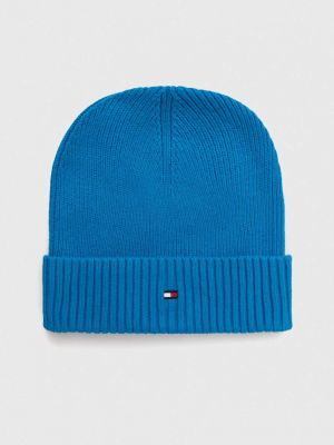 Кашмирена шапка Tommy Hilfiger синьо