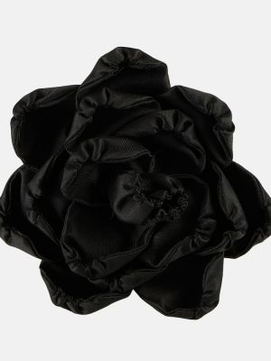 Svilena ogrlica s cvetličnim vzorcem Dolce&gabbana črna