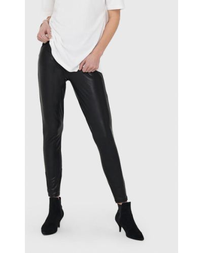 ONLY Leggings Cool Coated 15187844 Fekete Extra Slim Fit