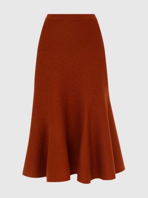 Шерстяная юбка из шерсти мериноса Gabriela Hearst оранжевая