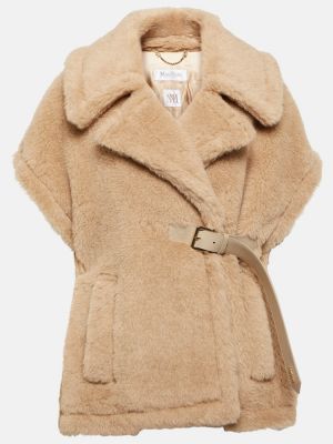 Poncho in lana d'alpaca Max Mara beige