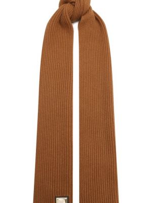 Кашемировый шарф Dolce & Gabbana коричневый