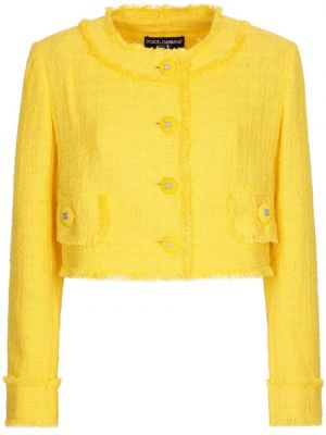 Μπουφάν tweed Dolce & Gabbana κίτρινο
