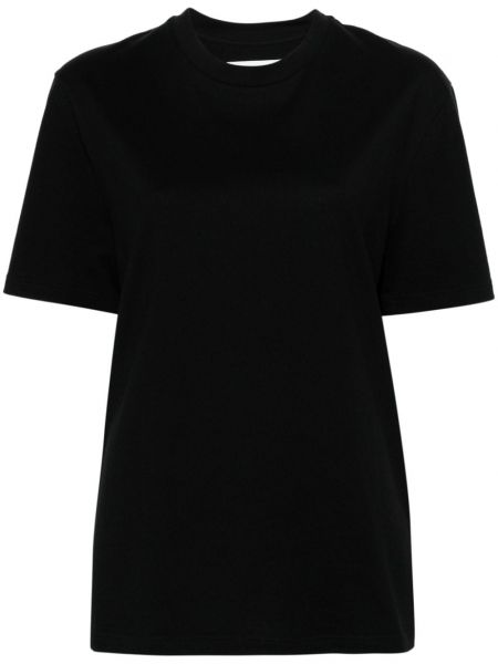 Černé bavlněné tričko s potiskem Jil Sander