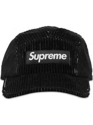 Вельветовая кепка Supreme черная