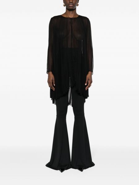 Chiffon bluse mit plisseefalten Chanel Pre-owned schwarz