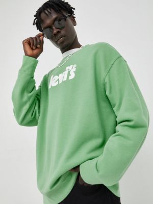 Levi's pamut melegítőfelső zöld, férfi, nyomott mintás Levi's®