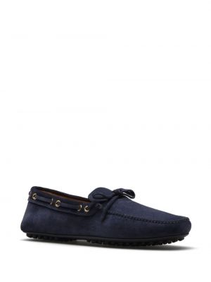 Semišové loafers s mašlí Car Shoe modré