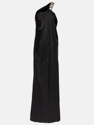 Satenska dolga obleka Stella Mccartney črna