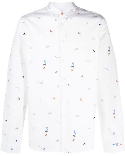 Camisa con estampado con estampado abstracto Ps Paul Smith blanco