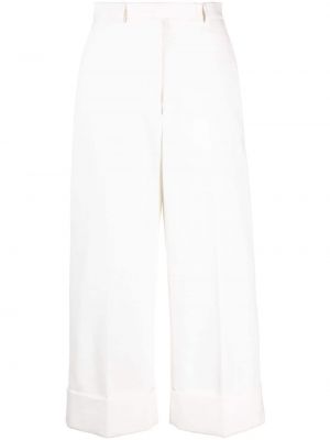 Pantaloni cu croială lejeră Thom Browne alb
