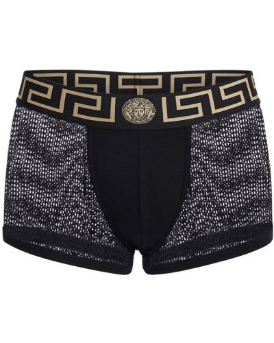 Boxerky jersey se síťovinou Versace Underwear černé