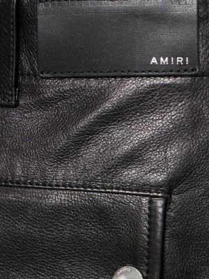 Kožené cargo kalhoty Amiri černé