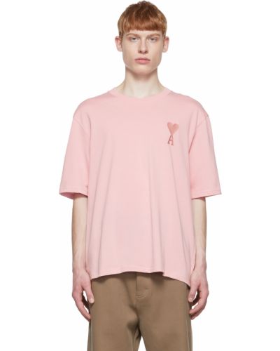 T-shirt Ami Alexandre Mattiussi, różowy