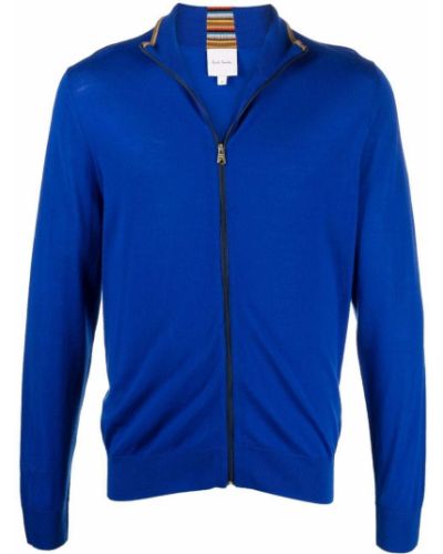 Jersey con cremallera de lana merino de tela jersey Paul Smith azul