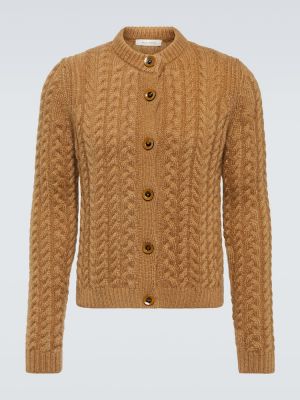 Cárdigan con trenzado de lana mohair Wales Bonner marrón