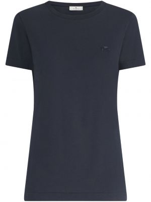 T-shirt ricamato Etro blu