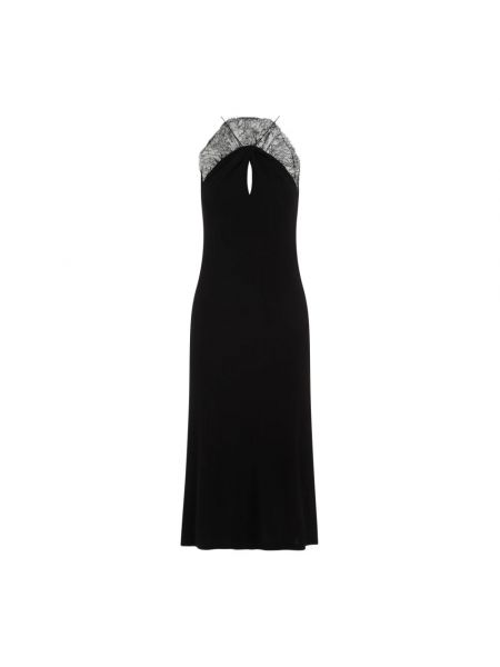 Czarna sukienka midi bez rękawów koronkowa Givenchy
