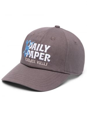 Haftowana czapka z daszkiem Daily Paper szara
