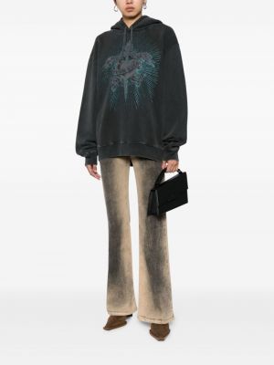 Bluza z kapturem bawełniana z kryształkami Jean Paul Gaultier