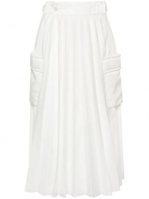 Plisované midi sukně Sacai bílé