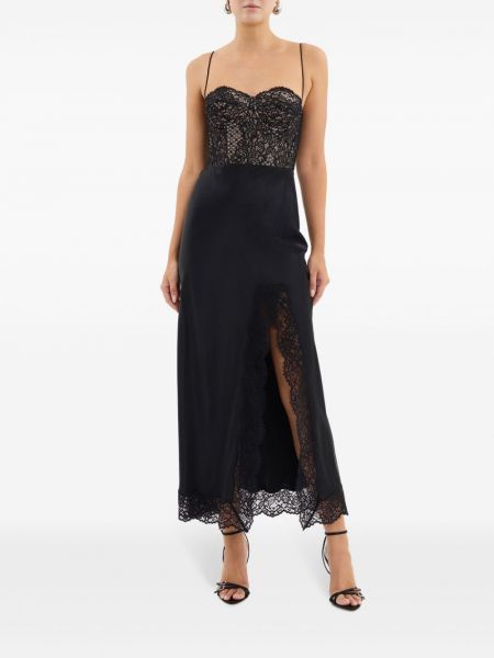 Nėriniuotas šilkinis suknele kokteiline Rebecca Vallance juoda