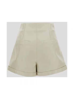 Pantalones cortos con botones de cuero con cremallera Saint Laurent verde