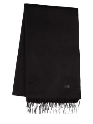 Жакардов кашмирен копринен шал Saint Laurent черно