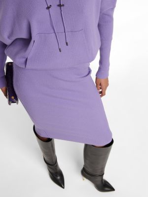 Midi obleka iz kašmirja Tom Ford vijolična