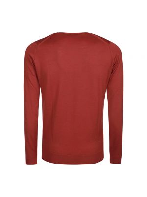 Sudadera con cuello redondo de lana de lana merino de tela jersey John Smedley rojo
