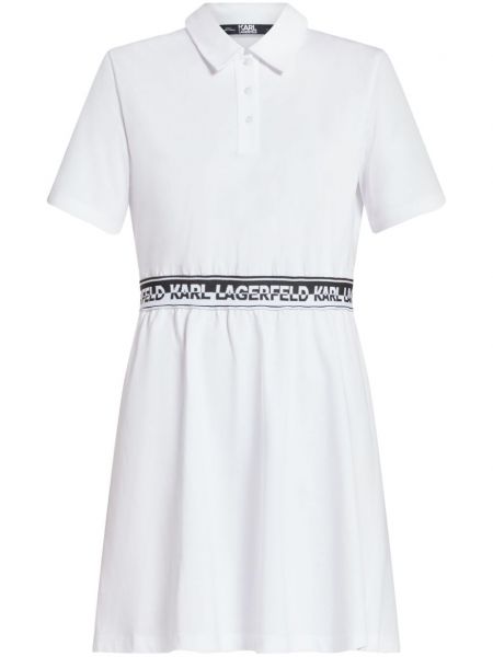 Βαμβακερή φόρεμα σε στυλ πουκάμισο Karl Lagerfeld λευκό
