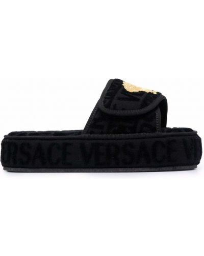 Šľapky na platforme Versace čierna