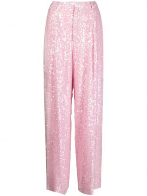 Pantalon à paillettes large Lapointe rose