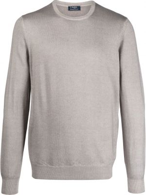 Вълнен пуловер с кръгло деколте Barba сиво