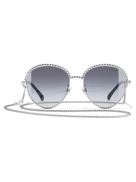 Gafas de sol con efecto degradado de cristal Chanel plateado