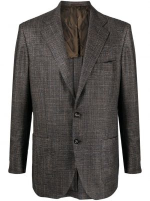 Кариран блейзър Kiton кафяво