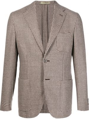 Hundtandsmönstrad blazer Corneliani brun